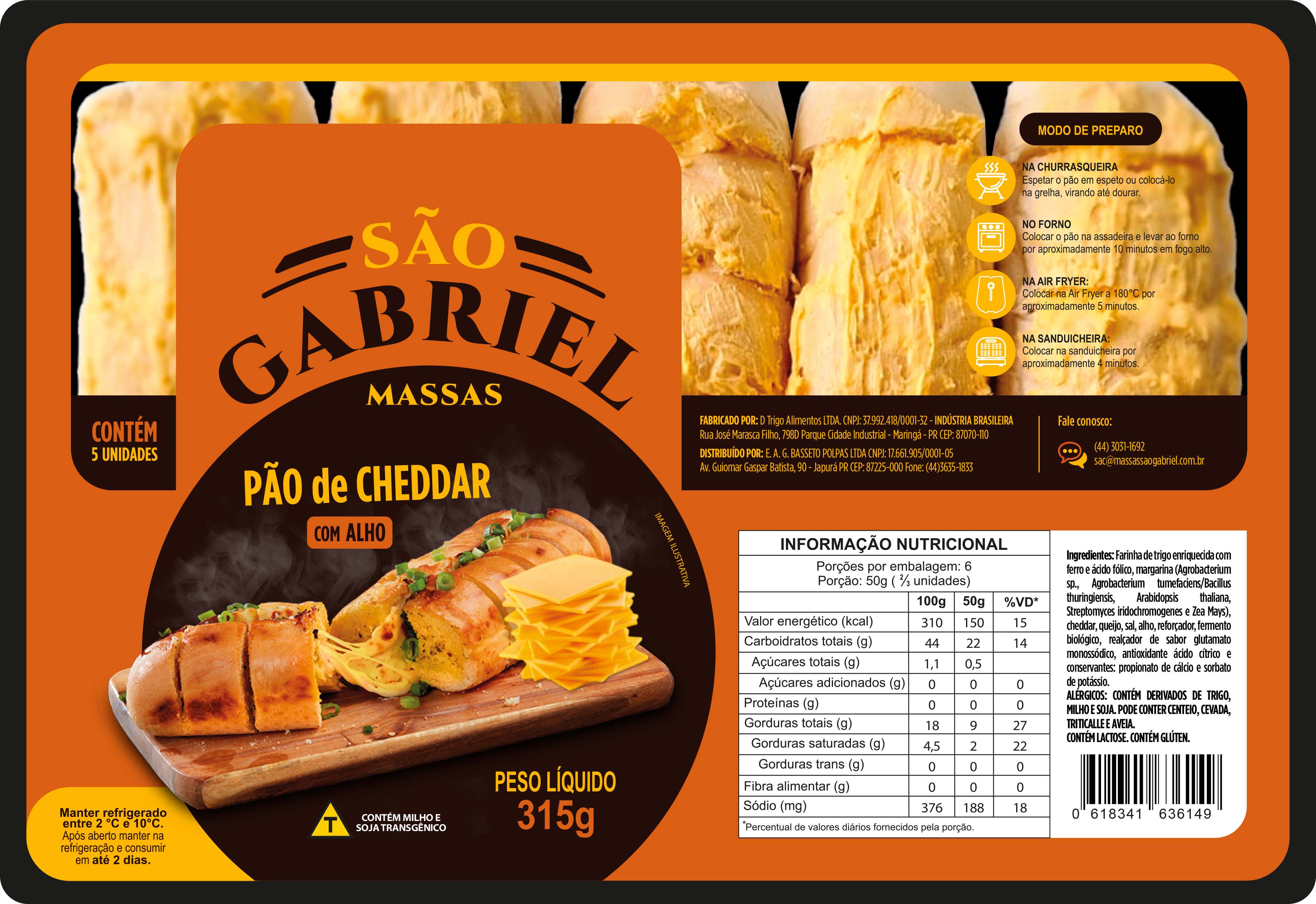 Pao de Alho com Queijo cheddar
